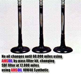 60,000 miles on these valves having AMSOIL 10W40 Synthetic oil left inside the engine and only having the filter changed every 12,000 miles.